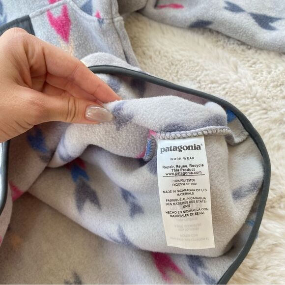 Patagonia Synchilla Wish Tails Arrow Gray Synchilla Snap -T Pullover Sz. S - Picture 11 of 12